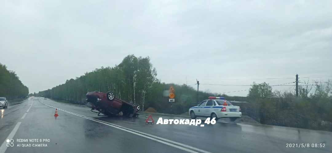 На объездной Курска перевернулись два автомобиля