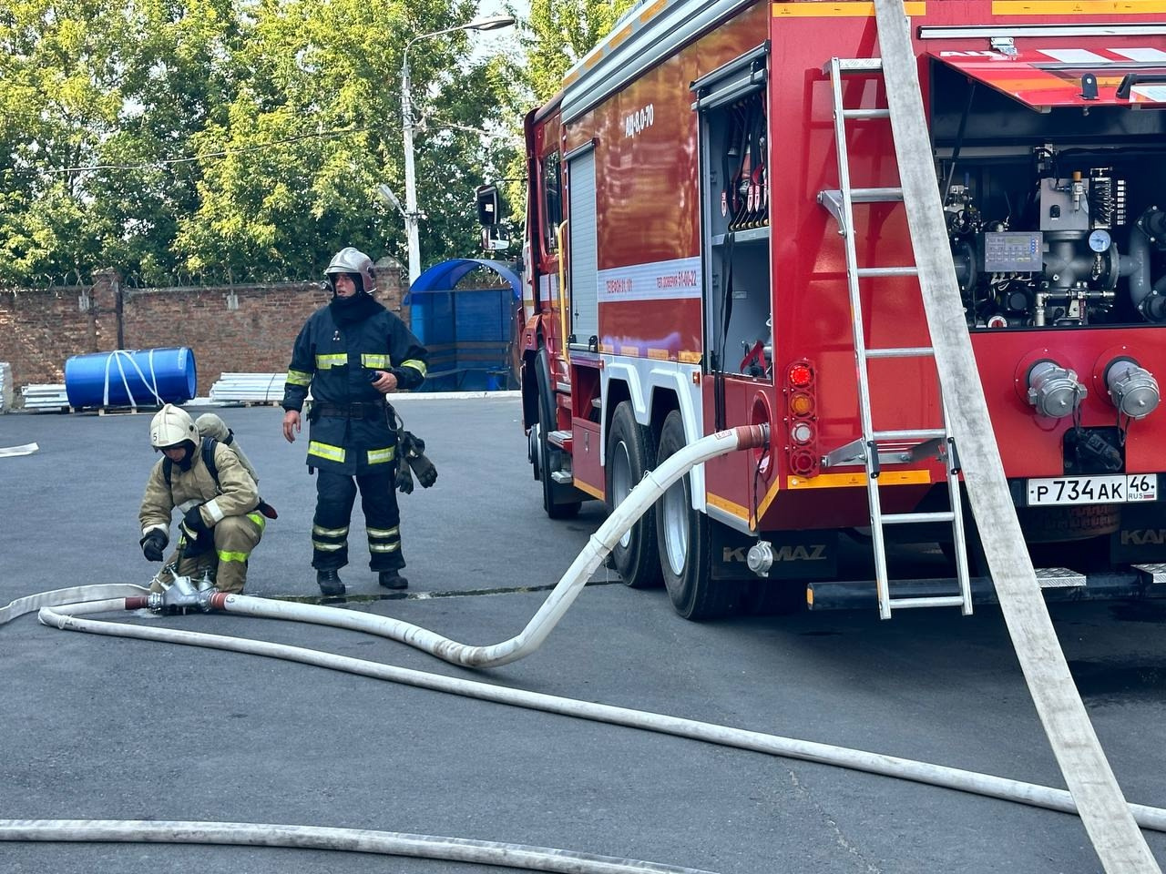 На курском заводе провели пожарные учения 