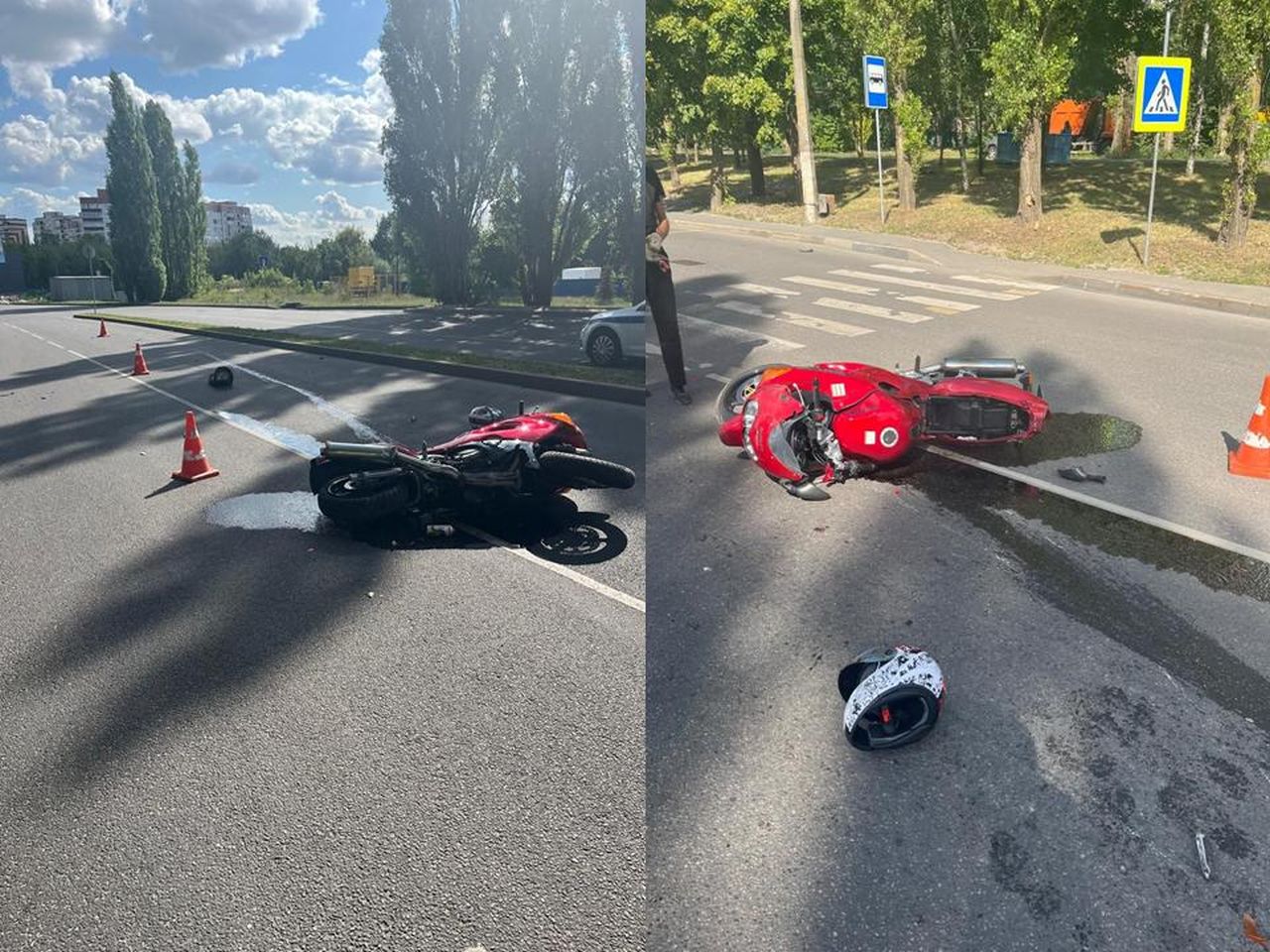На Северо-Западе Курска 2 августа произошло ДТП с пьяным мотоциклистом