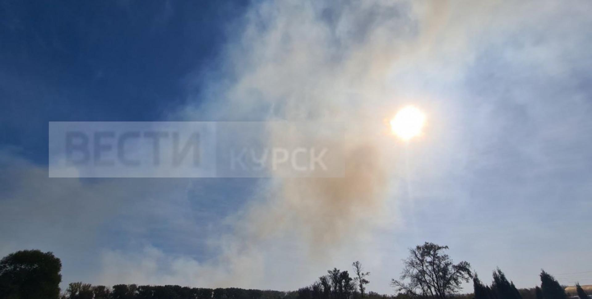 Столб густого дыма видели сегодня жители из разных точек Курска