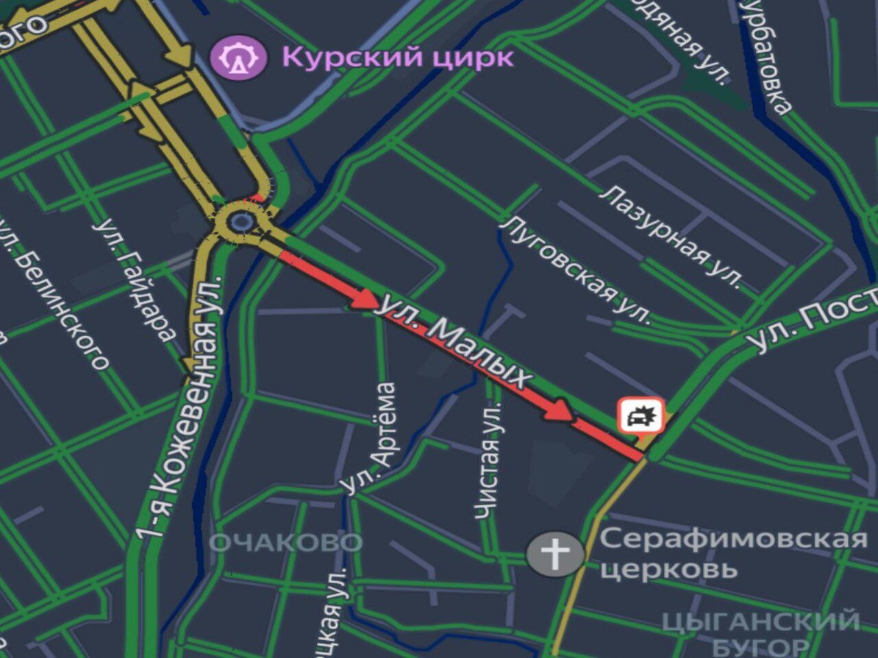 В Курске затруднено движение на перекрёстке улиц Малых, Полевой и Кривецкого переулка | ГТРК «Курск» В Курске затруднено движение на перекрёстке улиц Малых, Полевой и Кривецкого переулка