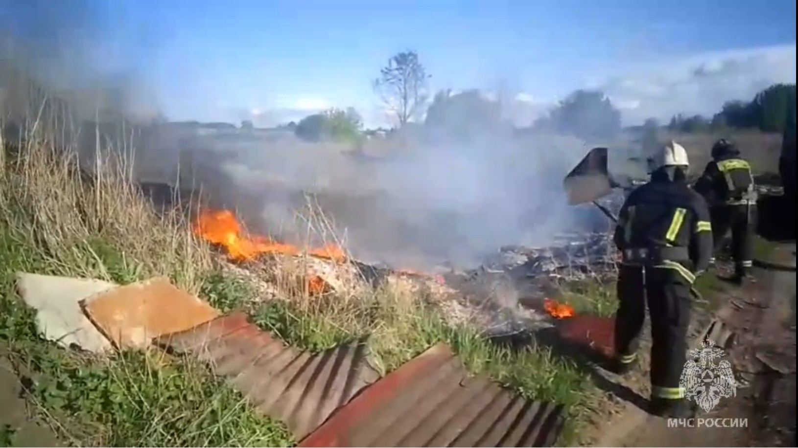 Пожар в Сеймском округе Курска