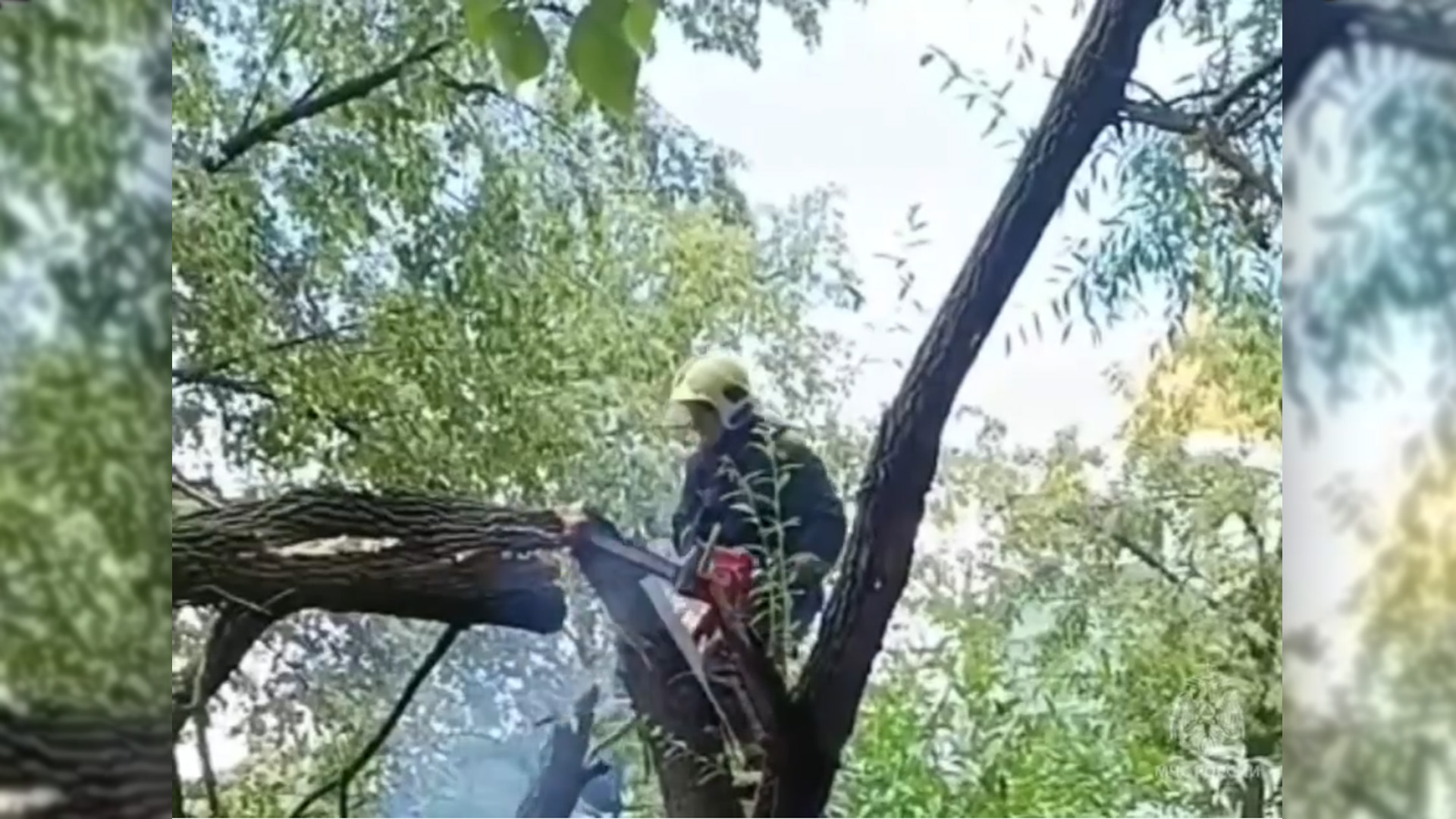 Пожарные МЧС России ликвидируют последствия непогоды в Курске